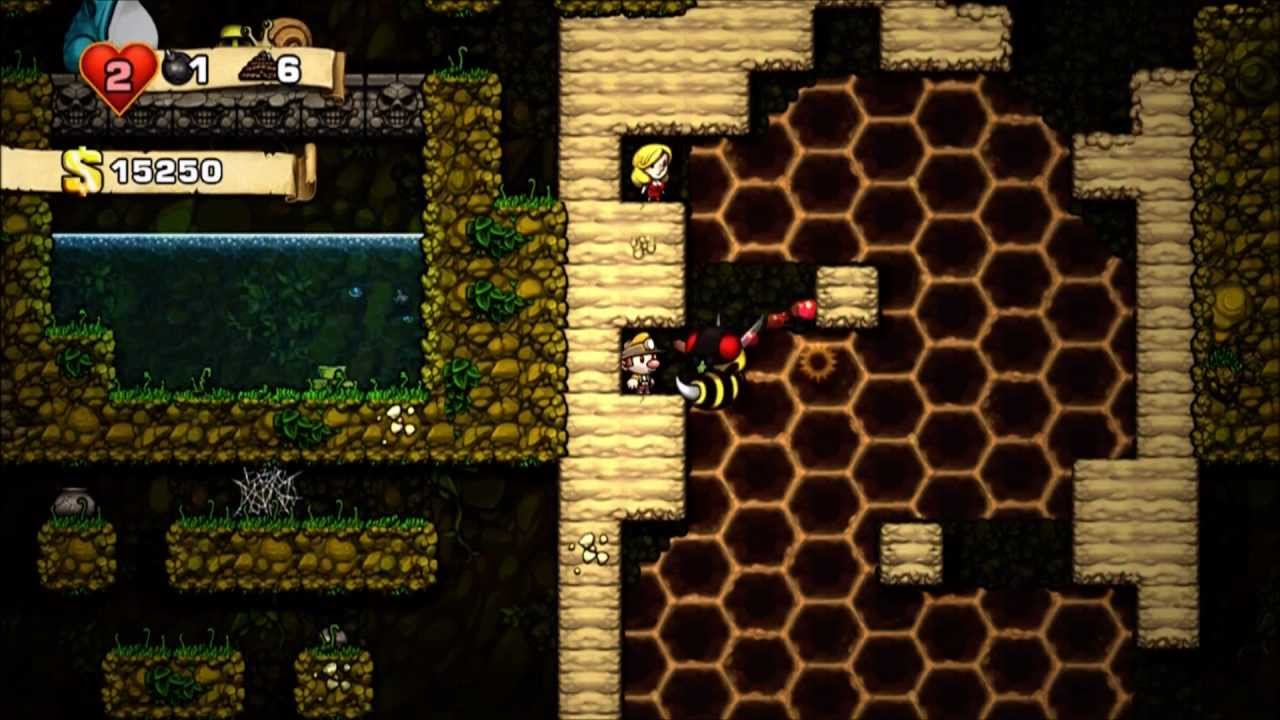 Spelunky XBLA (1080i HD) Quick Tips #5: Queen Bee Boss