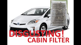 Stinky Prius Cabin Filter change Hybrid 2010-2015 Gen 3 Toyota 2012 2011 2010 2013 2014 2015