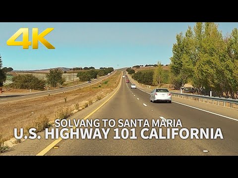 [4K] Driving U.S. Highway 101 - Solvang to Santa Maria, California, USA, Travel, 4K UHD