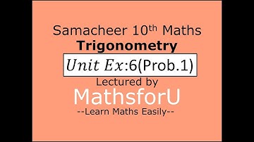 Samacheer-10th-maths-Unit Exercise-Trigonometry-Class-59-Identities-Unit Exercise:6.Prob.1