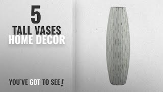 Top 10 Tall Vases Home Decor [2018 ]: Stonebriar Vintage Textured Pale Ocean Blue Wooden Vase,