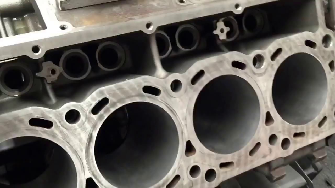 6.0 powerstroke engine boring process - YouTube