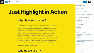 Just Highlight. - Wordpress Plugin