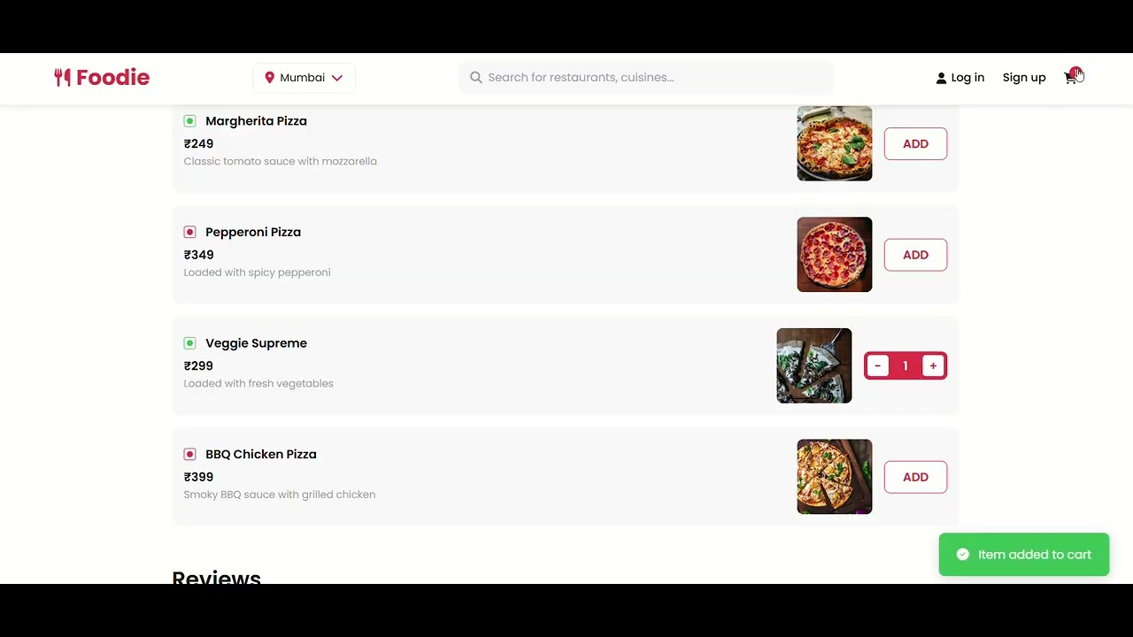 Foodie – Online Food Delivery & Dining Web App