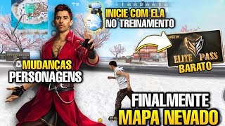 NEVE NO MAPA, PASSE BARATO CONFIRMADO, MUDANÇA NO KAMIR E MAIS! SERVIDOR AVANÇADO FREE FIRE