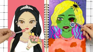 Paper Spa👄💄Bridal & Zombie Make up | Pomni Paper Diy Craft | Pomni paper Diy
