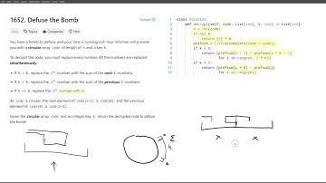 [November 18, 2024, LeetCode daily] 1652. Defuse the Bomb - Python, solution explained