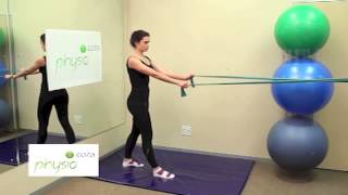 CERVICAL ROTATION IN STRIDE STANDING WITH RESISTED SHOULDER FLEXION & EXTENSION