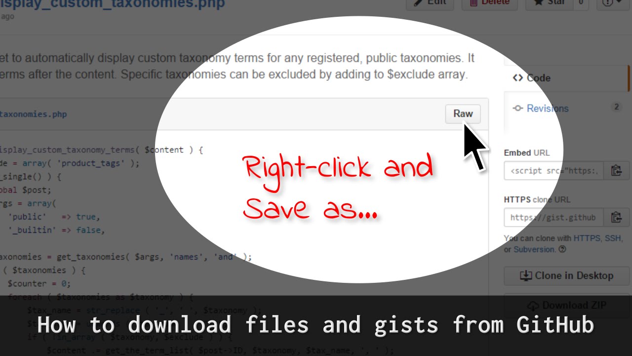 how to download a file from github