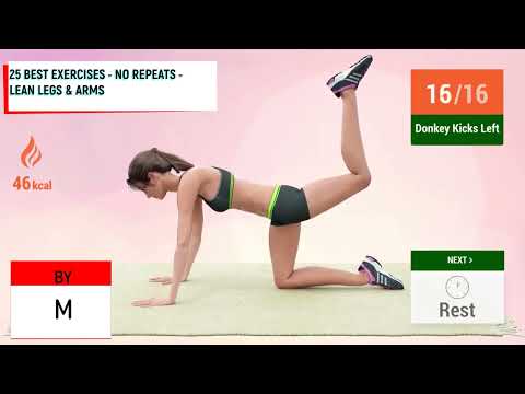 25 BEST EXERCISES   NO REPEATS   LEAN LEGS \u0026 ARMS/25 საუკეთესო ვარჯიში   გამეორების გარეშე   მჭლე