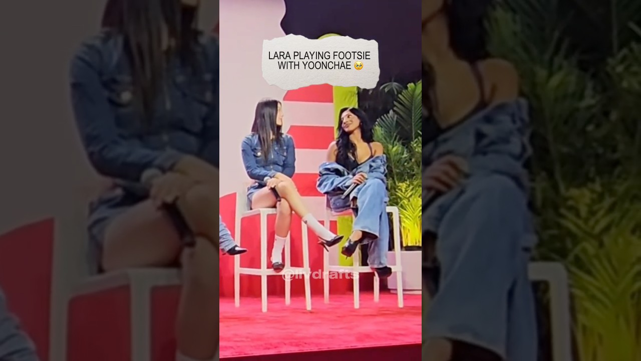 Lara playing footsie with Yoonchae 🥹 @ Teen Vogue Summit 2025