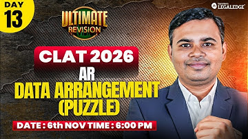 CLAT 2026 | AR - Data Arrangement (Puzzles) | Mukesh Sir | Ultimate Revision