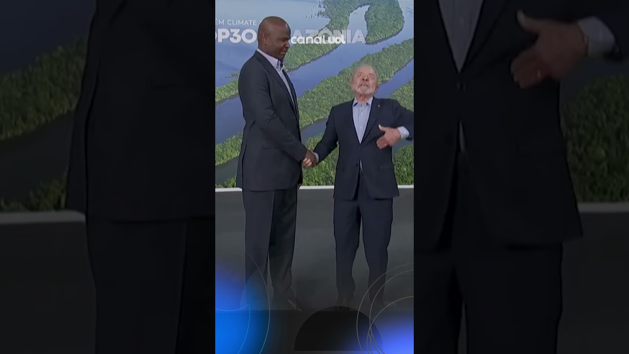 Lula dá ‘pulinho’ ao brincar com altura do presidente de Moçambique; veja vídeo