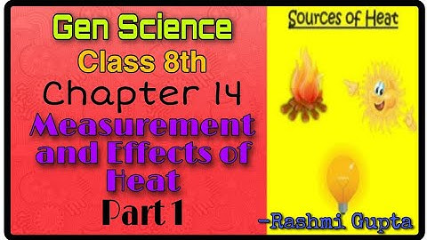 Class 8th Science Ch-14 Measurement and Effects of Heat Part-1 Sources of Heat l Rashmi Gupta l GNHS