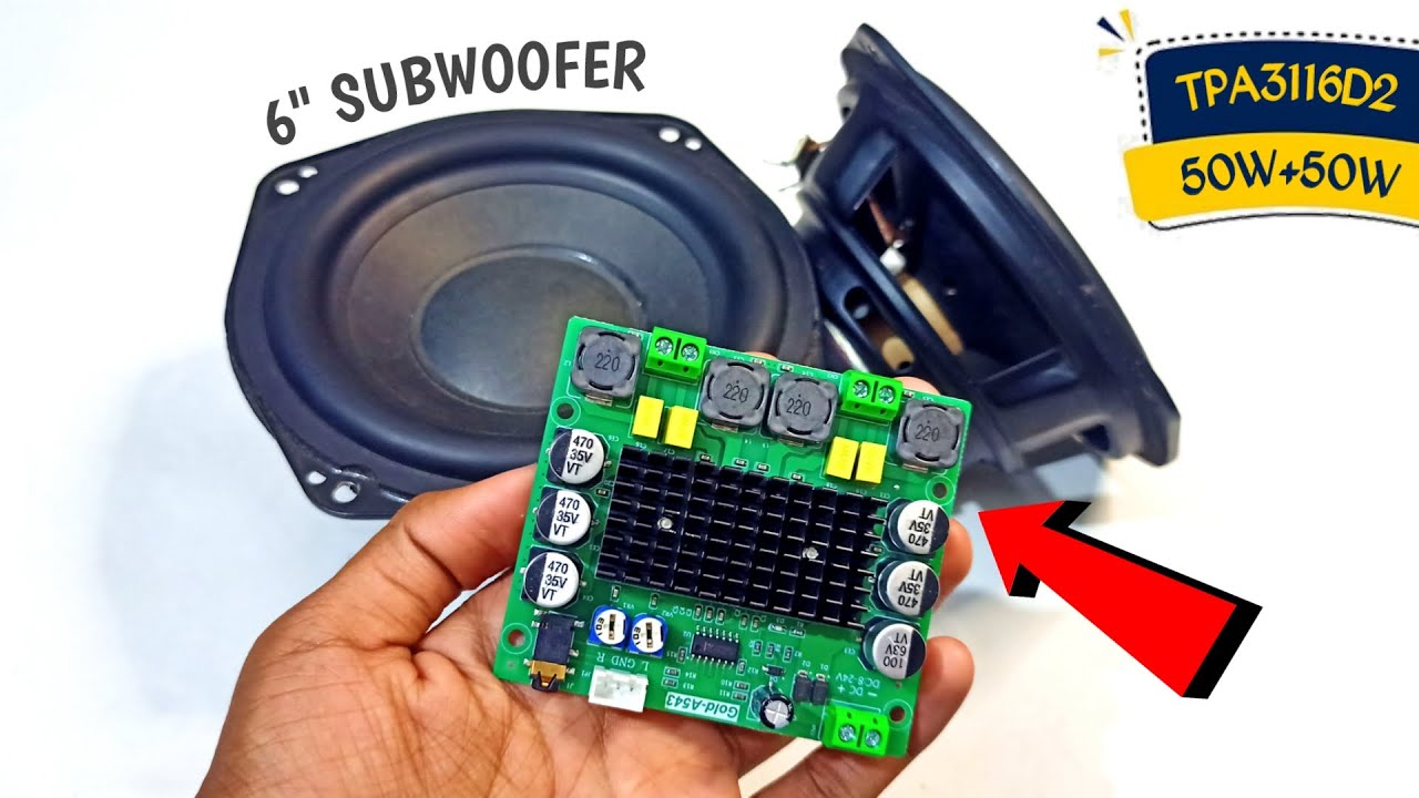 TPA3116D2 Amplifier Board Testing With 6 Inch Subwoofer