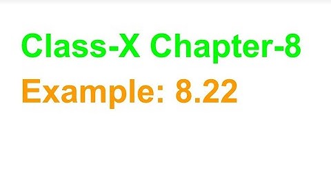 TN Class-X Maths Chapter-8 Example: 8.22