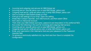 What is the mail server for SBCGlobal net video