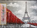 Easy Eiffel Tower Acrylic Painting | Impressionist Beginner Paris Art Cityscape | Angelooney