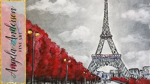 Easy Eiffel Tower Acrylic Painting | Impressionist...