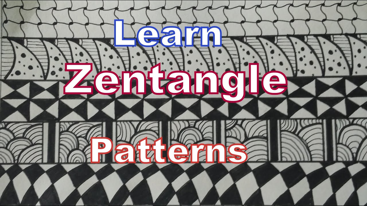 5 Zentangle Patterns For Beginners How To Draw Easy Doodle Art