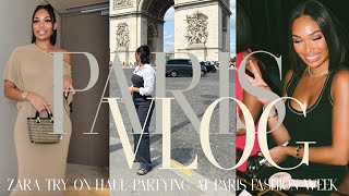 PARIS VLOG PART 1| ZARA TRYON HAUL+PARTYING AT PARIS FASHION WEEK+SHOPPING| Briana Monique’