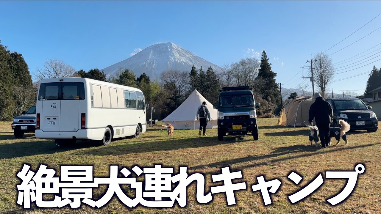 ワンコとのキャンプ 朝の絶景を一緒に