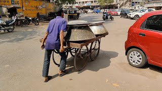 Biryani On Hand Cart Long Waiting Line For Biryani Indian Street Food