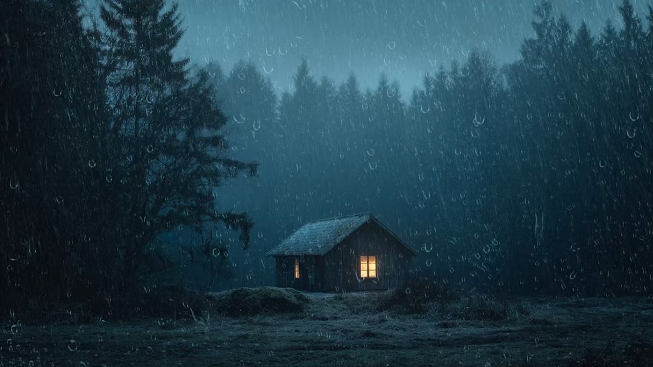 HEAVY RAINSTORM & THUNDER SOUNDS IN DARK NIGHT IN THE FOREST - RAIN ...