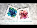 Fine line florals with alcohol ink backgrounds