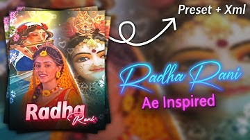 Radha Rani 🙏🏻💖 | Alight Motion | Ae Inspired Alight Motion Preset | Free Xml | @crezy_EDITS