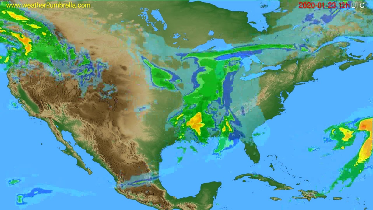 Radar forecast USA & Canada // modelrun 00h UTC 20200123 YouTube