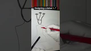 Designing a statue ✨🖊️#drawing #sculpture #artist