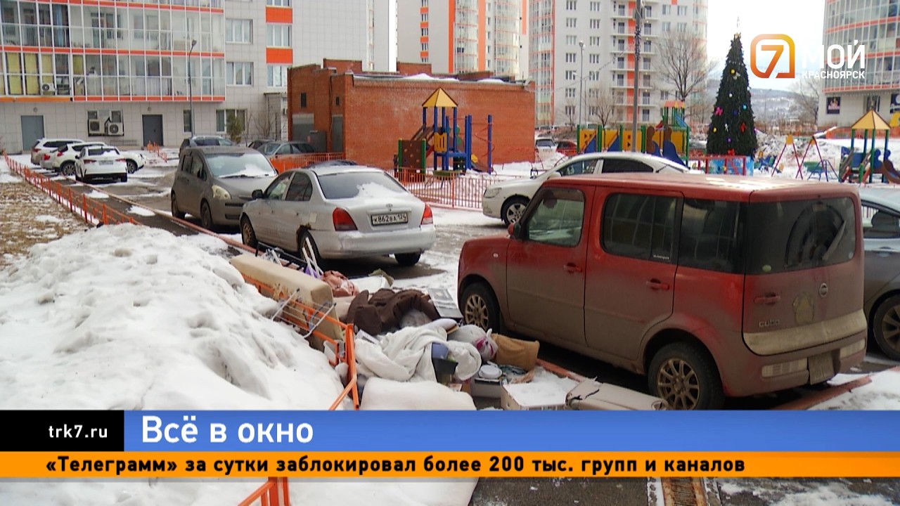 Жительница Красноярска выбросила с 14-го этажа питомцев и мебель