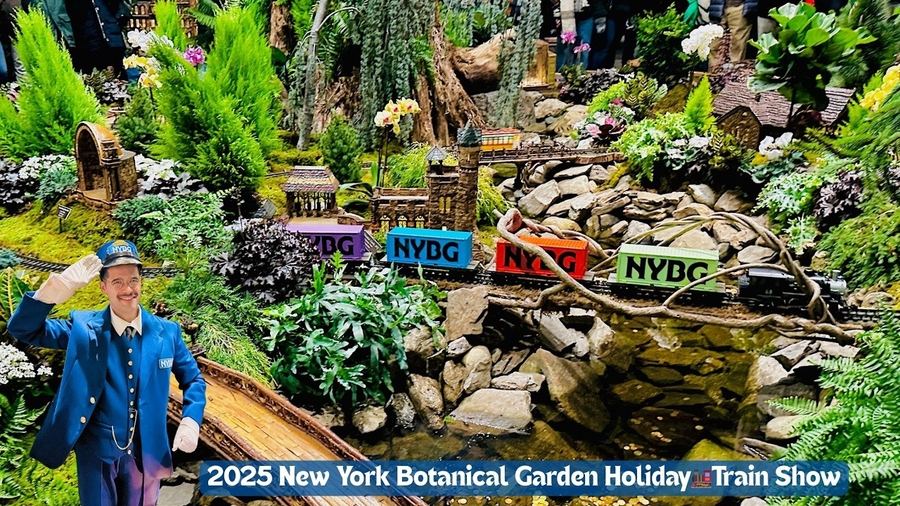 ✨🚂[4K]New York Botanical Garden Holiday Train Show 2025|Stunning Night Views & Christmas Lights NYBG