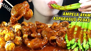 ASMR (AMPELA AYAM, ASPARAGUS, PUYUH BALUT EMBRIO PEDAS) Chicken Gizzard with Spicy Sauce.