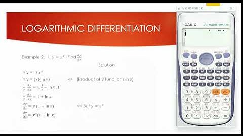 Solve Logarithmic Differentiation In Seconds With Your Calculator