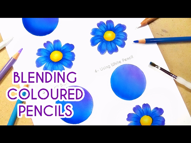 4 Colored Pencils Blending Pencil Colored Stock Photo