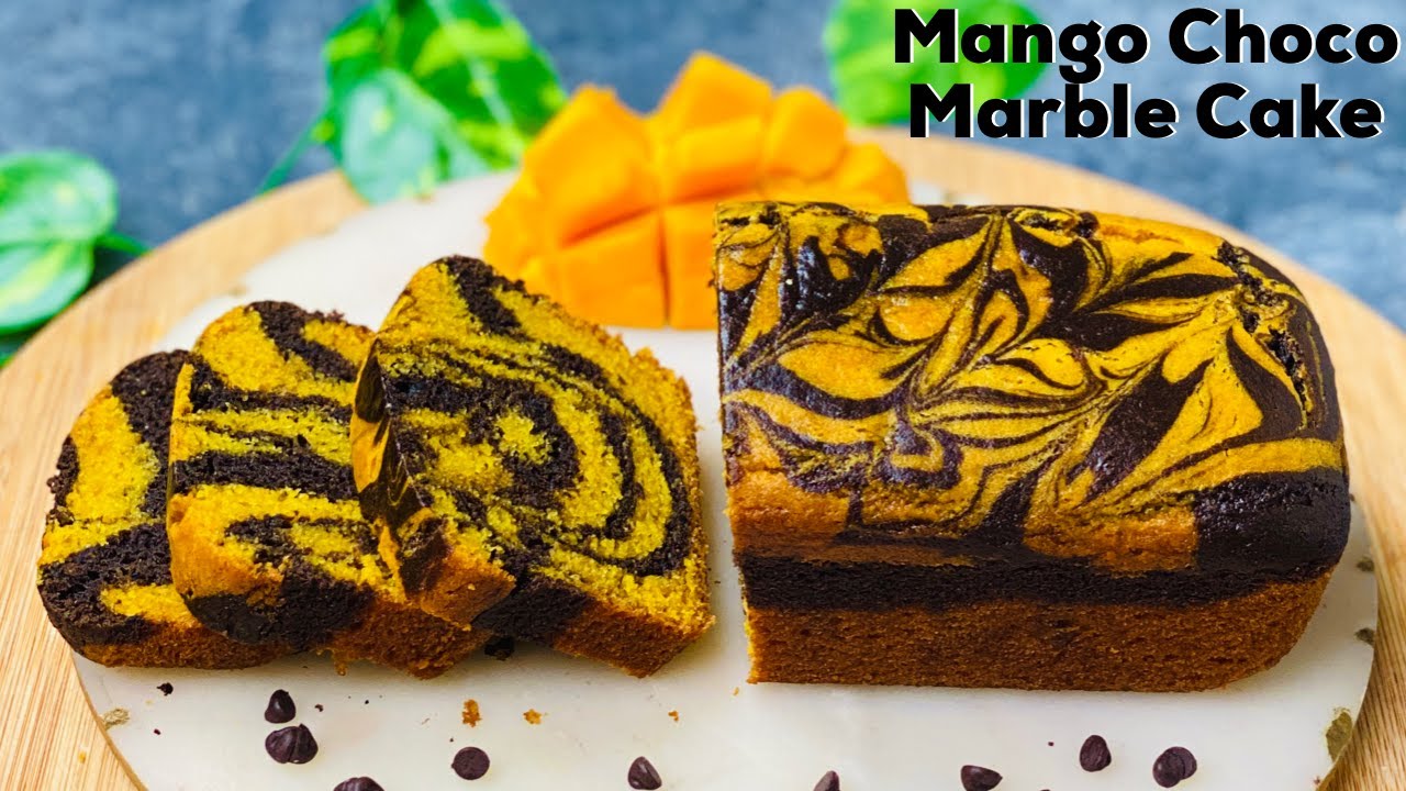 Mango Chocolate Marble Cake | Mango Cake | Eggless Marble Cake | Flavourful Food