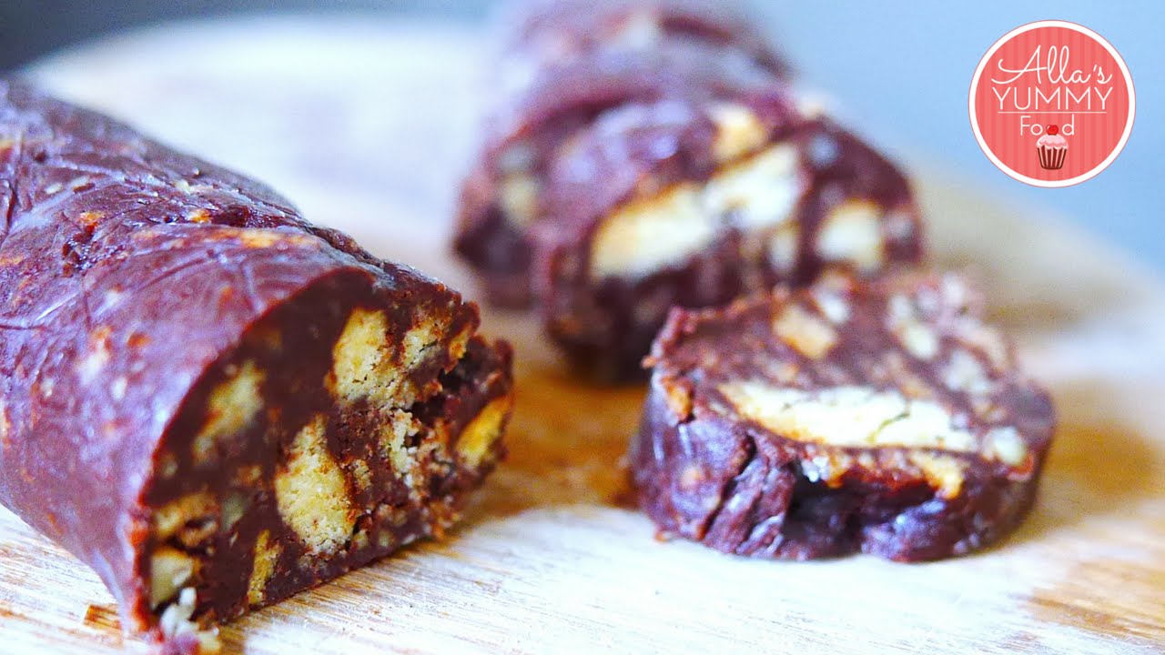 Chocolate Salami Recipe (No Bake Dessert) Шоколадная колбаса YouTube