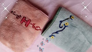 تطريز جميل على فوط بطريقة سهلة Hand embroidery