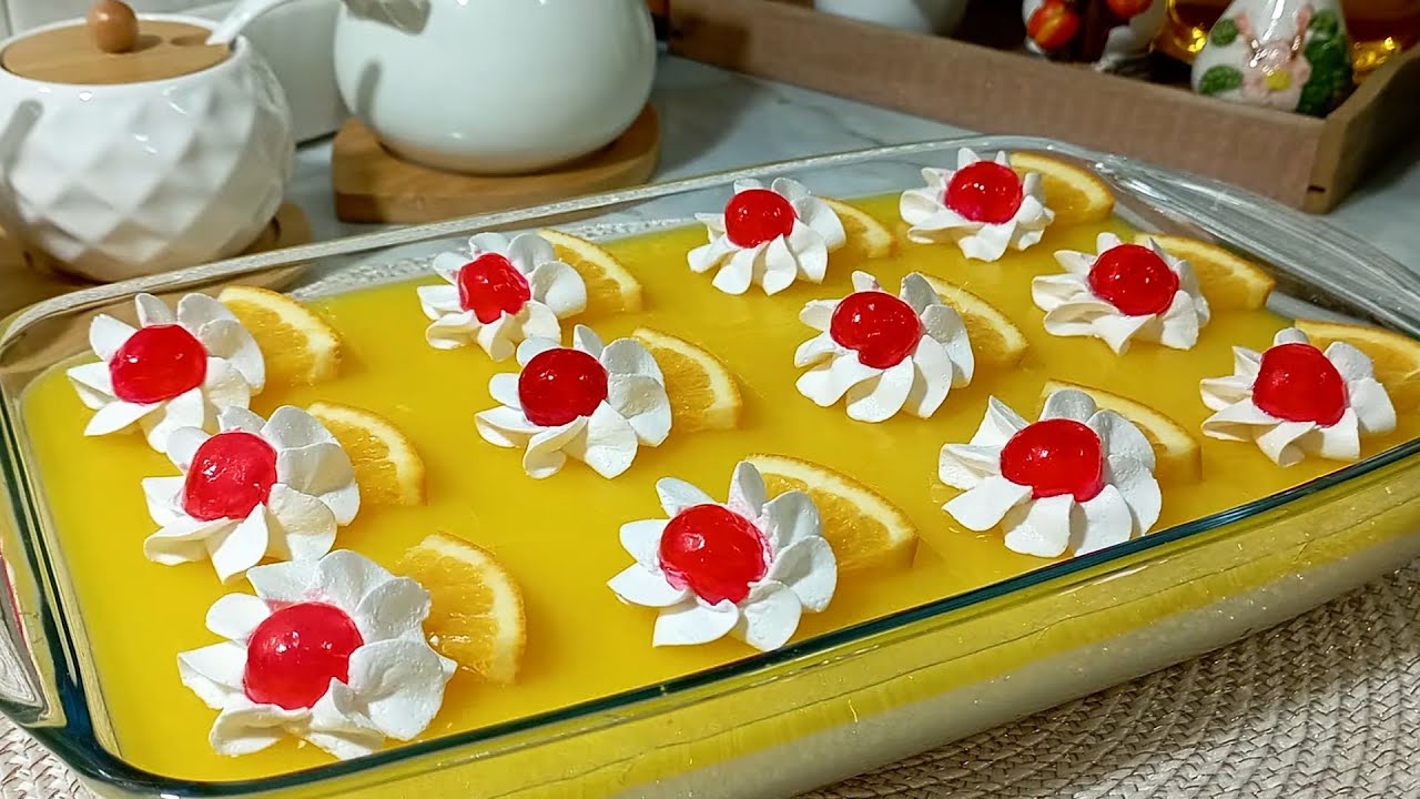 تحلية البرتقال🍊 روعة بزاف بنينة 🎊😋 سهلة و سريعة  و مكوناتها بسيطة و إقتصادية بدون بيض و لا فلان😍 