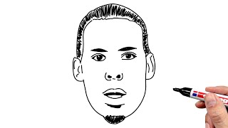 How to Draw Virgil van Dijk - Euro 2024