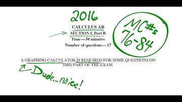 Visca AP Calculus AB 2016 Exam Problems 76-84