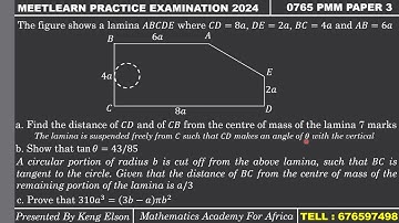 MEETLEARN PRACTICE EXAM 2024 || CENTER OF MASS || 0765 PMM P3, Q4