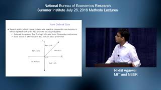 2016 Methods Lecture Nikhil Agarwal Revealed Preference Analysis In Matching Markets