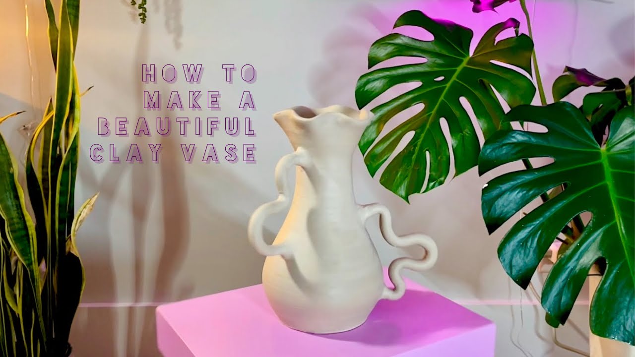 How to make a beautiful clay vase YouTube