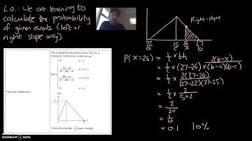 18 Calculating probability using Triangular Distributions (basic left and right slope only)