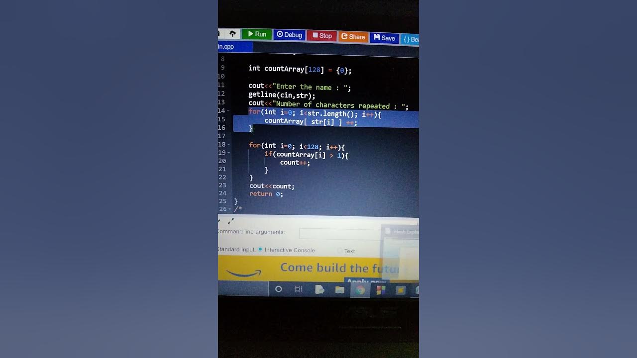 Count the number of repeating characters in a string (Cpp) - YouTube
