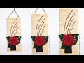 Diy wall decor felt flower arrangements||Diy hiasan dinding stik es krim dan bunga flanel