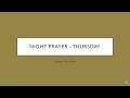 Night Prayer for Thursday (Liturgy of the Hours - Compline)